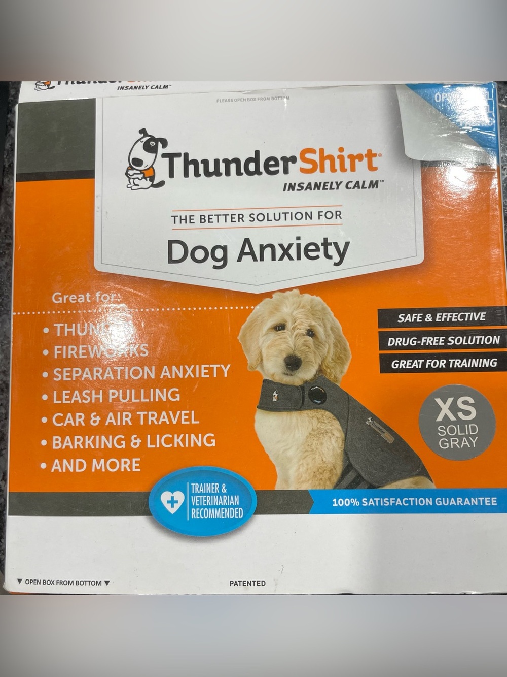 Thundershirt Gray Calming Dog Anxiety Wrap - XSmall